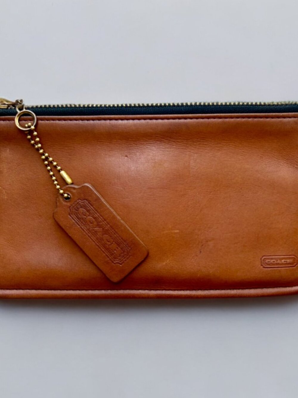 Coach British Tan Brown Leather Skinny Case